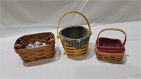 3 longaberger baskets