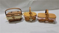 3 longaberger baskets