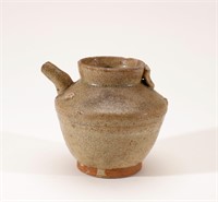 Single glazed handle pot