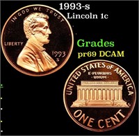 Proof 1993-s Lincoln Cent 1c Grades GEM++ Proof De