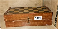Chess Set, wood is damaged on one side of box