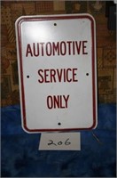 METAL AUTOMOTIVE SERVICE SIGN....12X18
