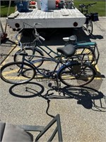 Pair of vintage metal bikes, one is marked