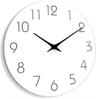 TEX-RO Wall Clock 10 Inch White Wall Clock for Hom