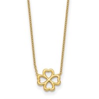 14K Polished 4-Leaf Clover Necklace