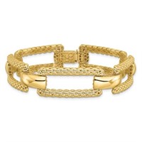 14K Polished and Textured Fancy Bracelet