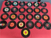 Lot of 25 vintage 45 records.