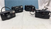 Vintage 35 mm Point-&-Shoot Cameras, Lot of 4.