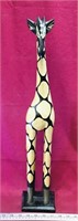 Painted Wooden Folk Art Giraffe (24" Tall)