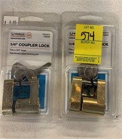Two 1/4" Cupler Locks NEW