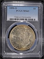 1890-O MORGAN DOLLAR PCGS MS63