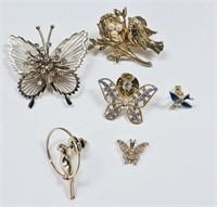 Collection of Bird & Butterfly Brooches Including