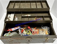 Vintage Rusted Tackle Box Full Of Tackle