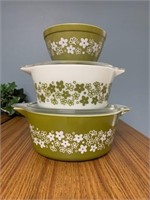 (3) CRAZY DAISY PYREX