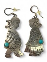Sterling Silver & Turquoise Navajo Earrings