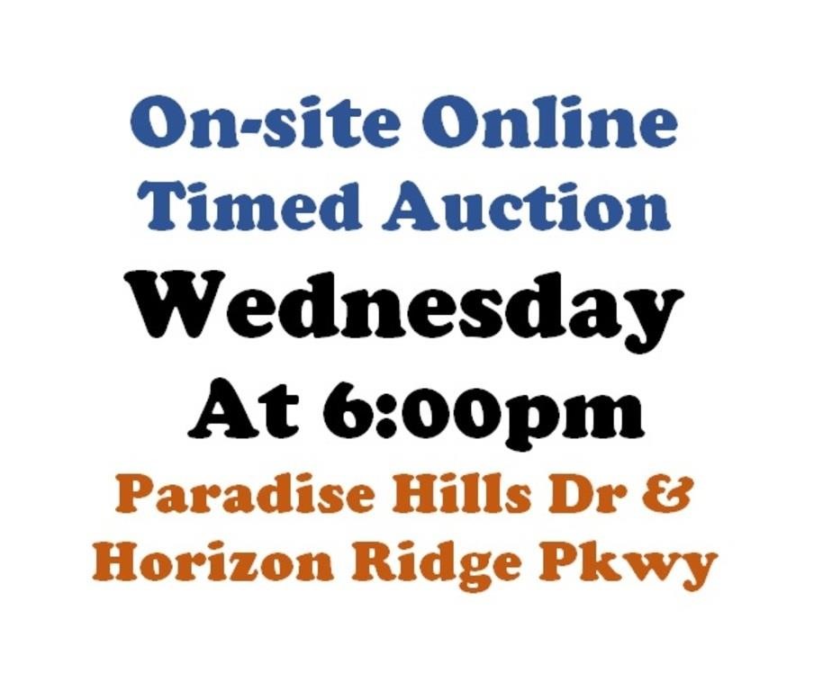 WELCOME TO OUR WED. @6pm ONLINE PUBLIC AUCTION