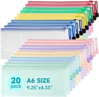 20 Pack A6 Plastic Wallets File Bags x4