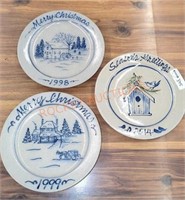 Rowe pottery dated Christmas plates