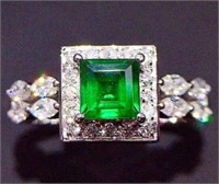 Afghanistan Emerald 18Kt Gold Ring