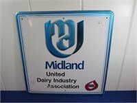 Metal Midland United Dairy Industry Sign