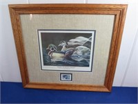 Framed & Matted 1986 Nebraska Wood Duck