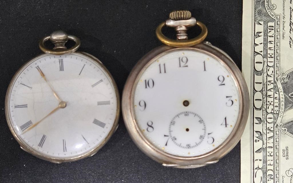 2 Antique Pocket Watches, Aiguilles - Repair