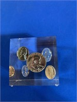 1960 coins paperweight