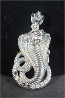 Pendant Cobra Silver Plated Approx. 3" Tall Note-