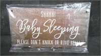 SHHH! BABY SLEE.. 5" x 10" PRESSED WOOD SIGN