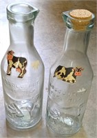 2 Vintage Absolutely Pure Milk Bottles