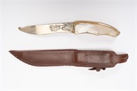 Horn Handle Training Knife w/ Scabbard