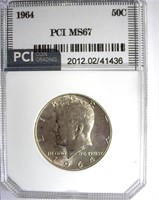 1964 Kennedy MS67 LISTS FOR $750