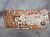 1947 Trailer License Plate