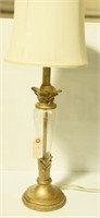 Contemporary glass font table lamp with shade