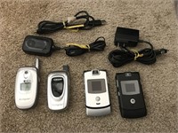 Motorola , Samsung, LG Flip Phones and Chargers
