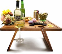 Portable Wine Picnic Table, Wine Tray Foldable
