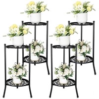 4 Pack Plant Stand 2 Tier 20 inch Tall Metal