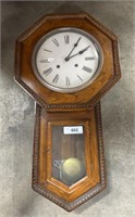 Antique Oak Wall Clock.