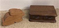 Small jewelry box. Contents included. Bunny box
