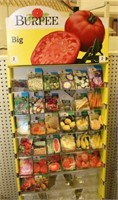 Burpee display with 100+ packs of flowers, melons,