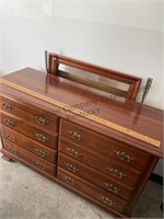 8 drawer dresser with mirror all the drawers open