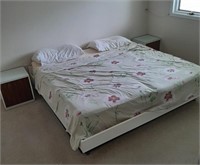 King sized bed set including two nightstands