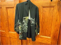 Embroidered silk kimono jacket