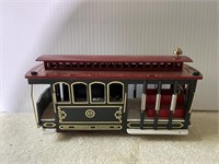 Hand painted wooden train music box