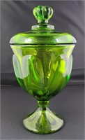Avocado Viking Glass Covered Candy Jar