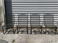 4 New Mesh Arm Patio Chairs