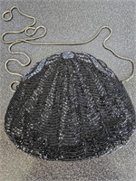Vintage Black Beaded Evening Bag