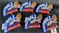 6 Football Rocks Ornaments