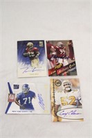 (4) AUTHENTIC AUTOGRAPH FOOTBALL CARDS