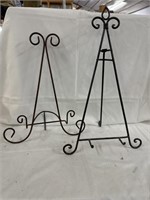 2 table top easels display plates or platters or